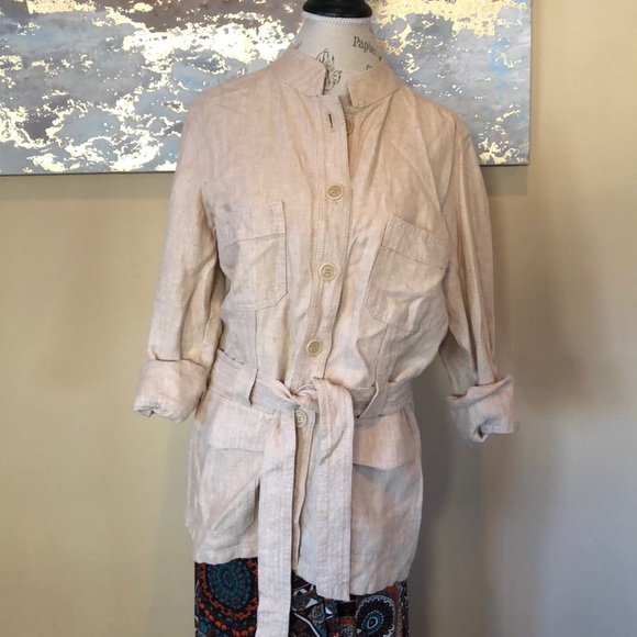 Sundance Cream Utility Jacket Sz L like new - Picture 5 of 9